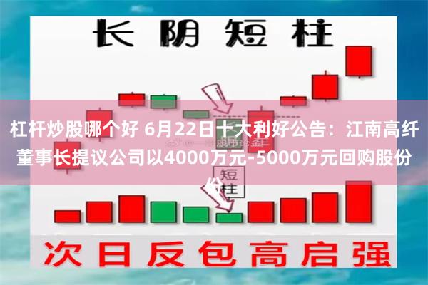 杠杆炒股哪个好 6月22日十大利好公告：江南高纤董事长提议公司以4000万元-5000万元回购股份