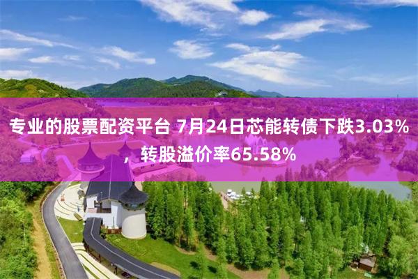 专业的股票配资平台 7月24日芯能转债下跌3.03%，转股溢价率65.58%