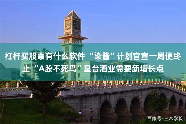 杠杆买股票有什么软件 “染酱”计划官宣一周便终止 “A股不死鸟”皇台酒业需要新增长点