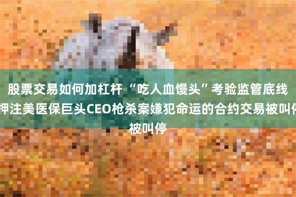 股票交易如何加杠杆 “吃人血馒头”考验监管底线 押注美医保巨头CEO枪杀案嫌犯命运的合约交易被叫停